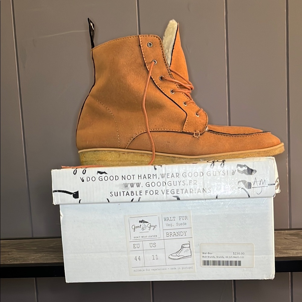 Good Guys Orange Vegan Suede Boots